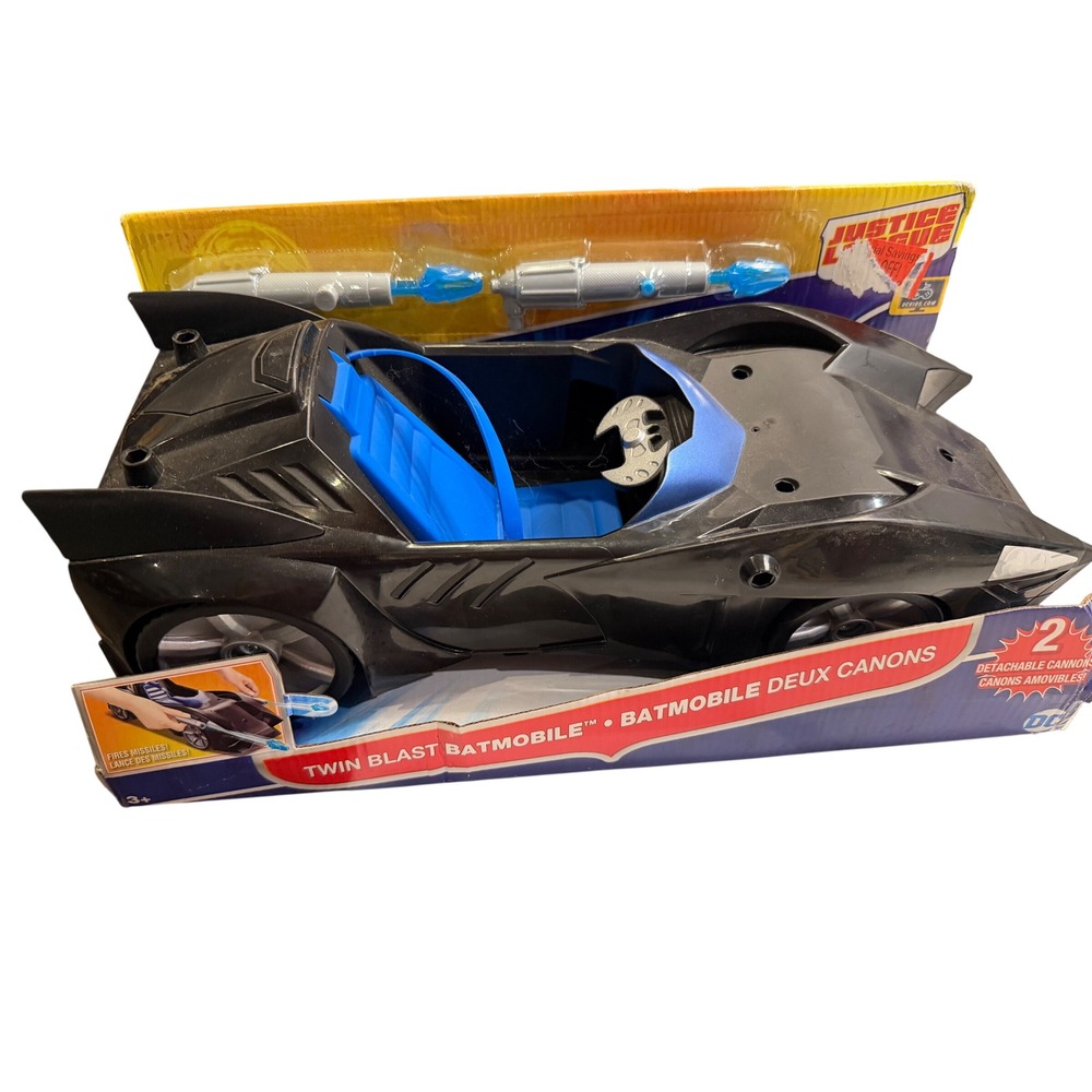 NIB Mattel Justice League Action Twin Blast Batmobile Vehicle with Cannons